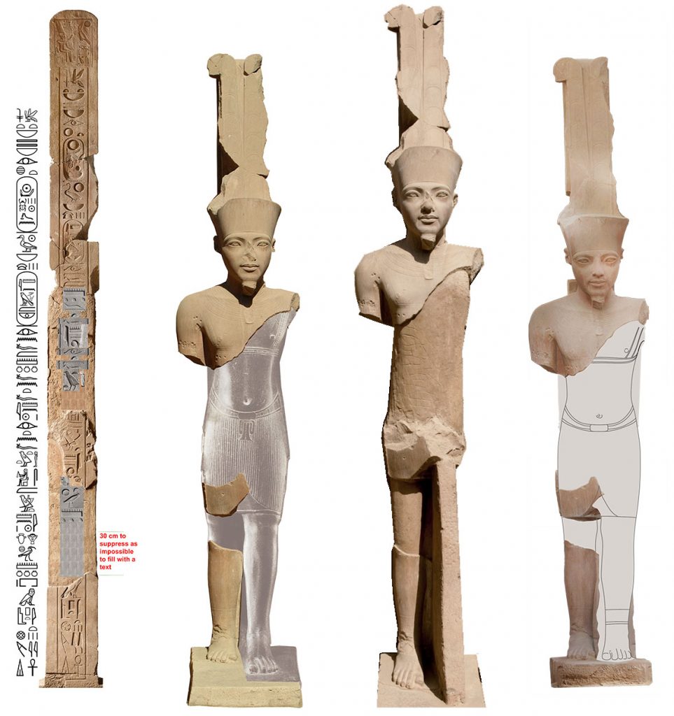 Restauration of the king Tut's statue of Amun