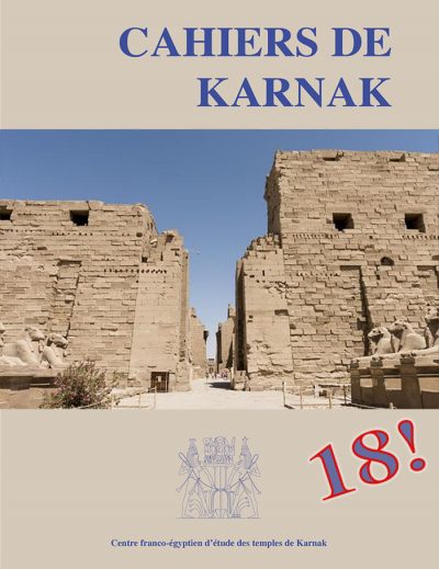 Call for paper — Cahiers de Karnak 18 (deadline 30 April 2024) — CFEETK (CNRS-MoTA)